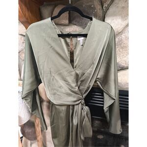 ASOS silk green dress